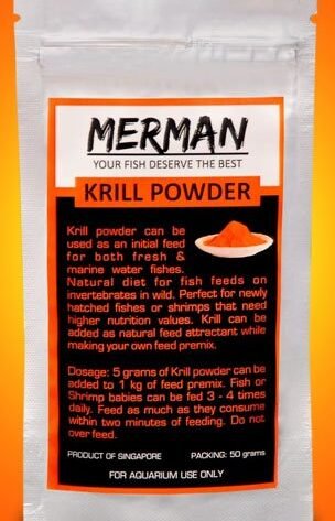 krill powder from merman for aquarium fish food