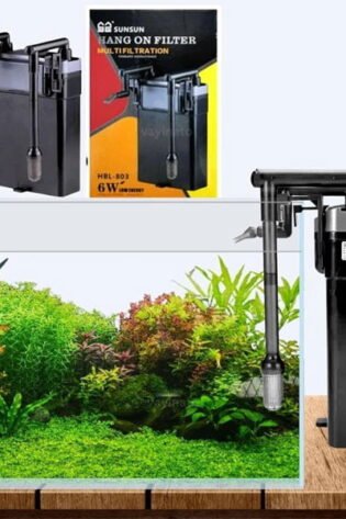 aquarium hang on filter subsun HBI-803 demo on fish tank box