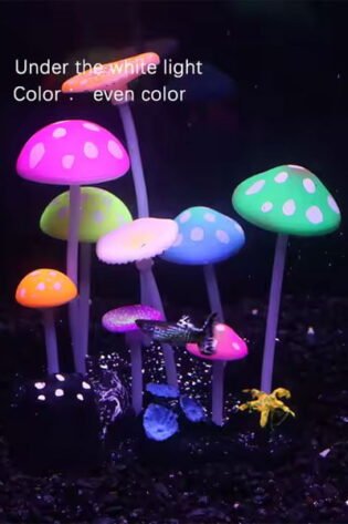 glowing-mushroom-aquarium-decoration-under-white-light