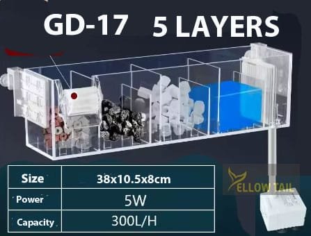 GD-17 5 layer acrylic aquarium sump