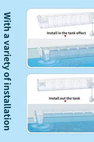 Aquarium filter installation options and configurations