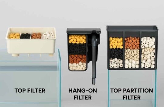 Top Filter, Hang-On Filter & Top Partition Filter with Media for Aquariums top filter hang on filter and top partition filter with ceramic balls activated carbon red ceramic rings aqua clay and white ceramic rings for aquarium filtration