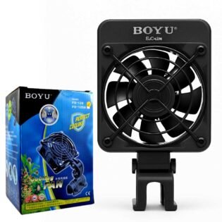 boyu fs-120 aquarium cooling fan with clip-on mount on white background