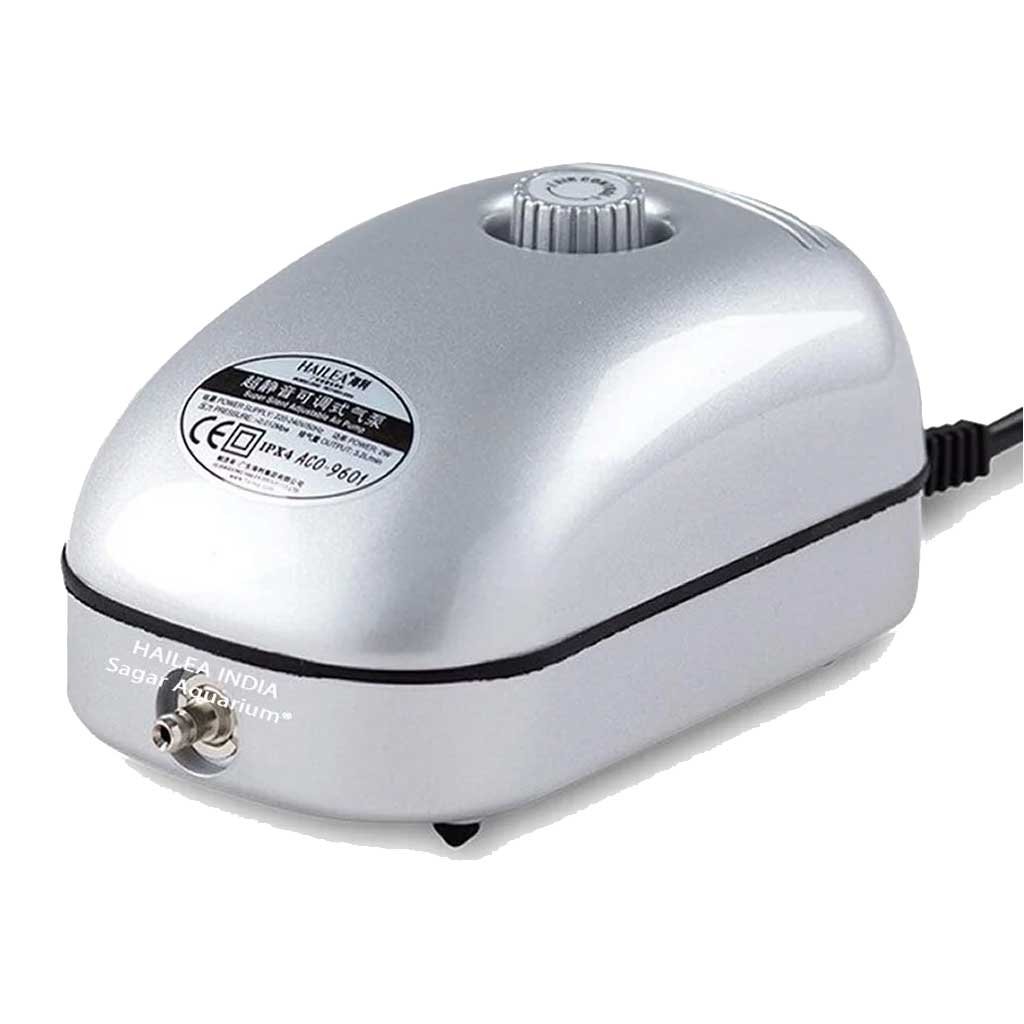 hailea aco 9601 adjustable aquarium air pump quiet oxygen pump for fish tank and hydroponics