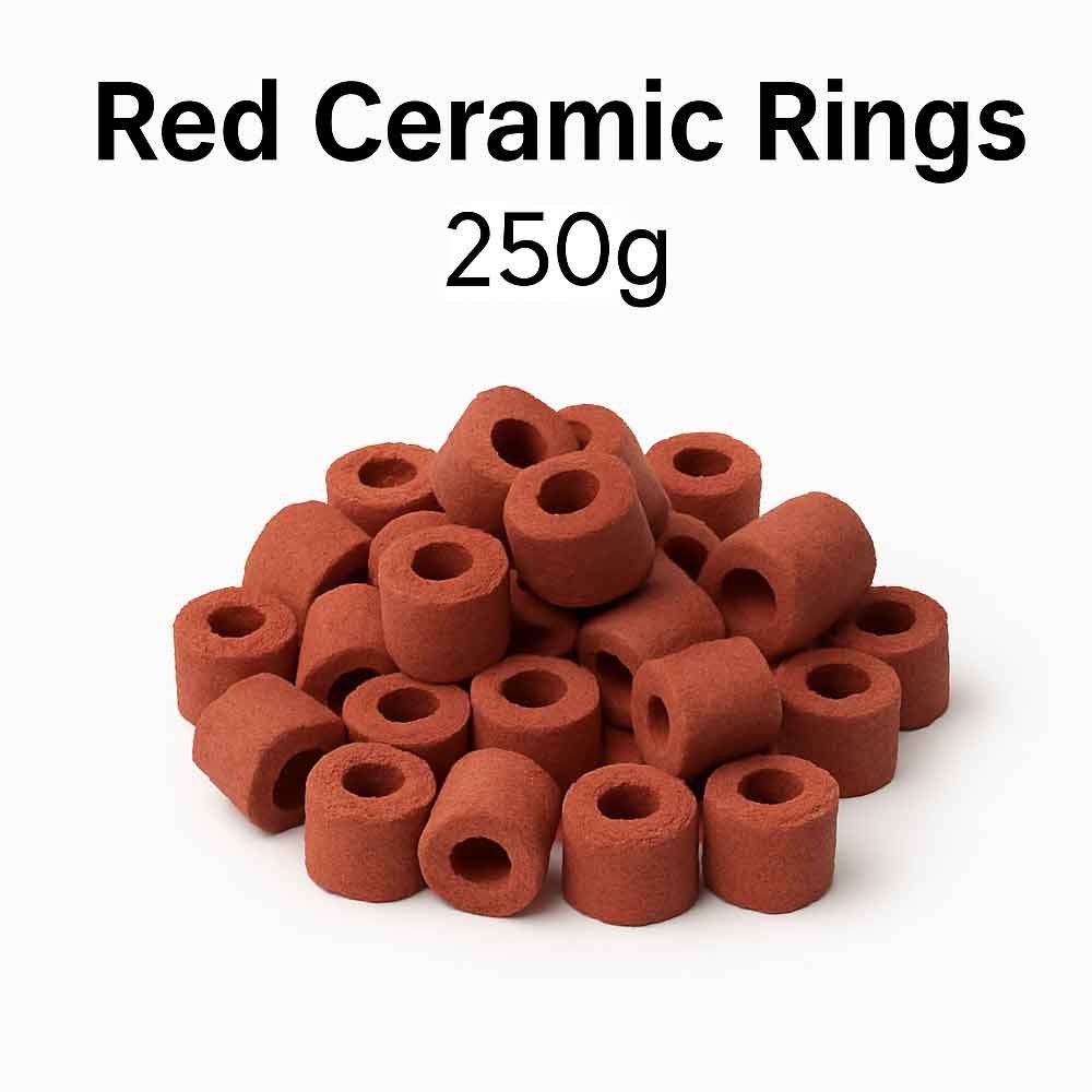 red ceramic rings aquarium filter media 250g for biological filtration