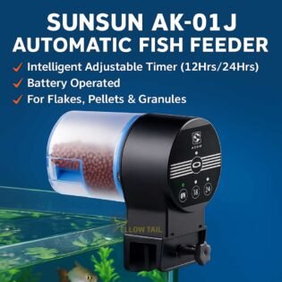 sunsun ak01j automatic fish feeder with 12 24hrs timer battery operated aquarium food dispenser