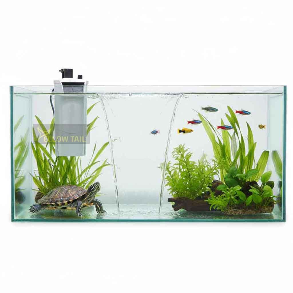 Sunsun HN-012 hanging waterfall filter in turtle and fish aquarium