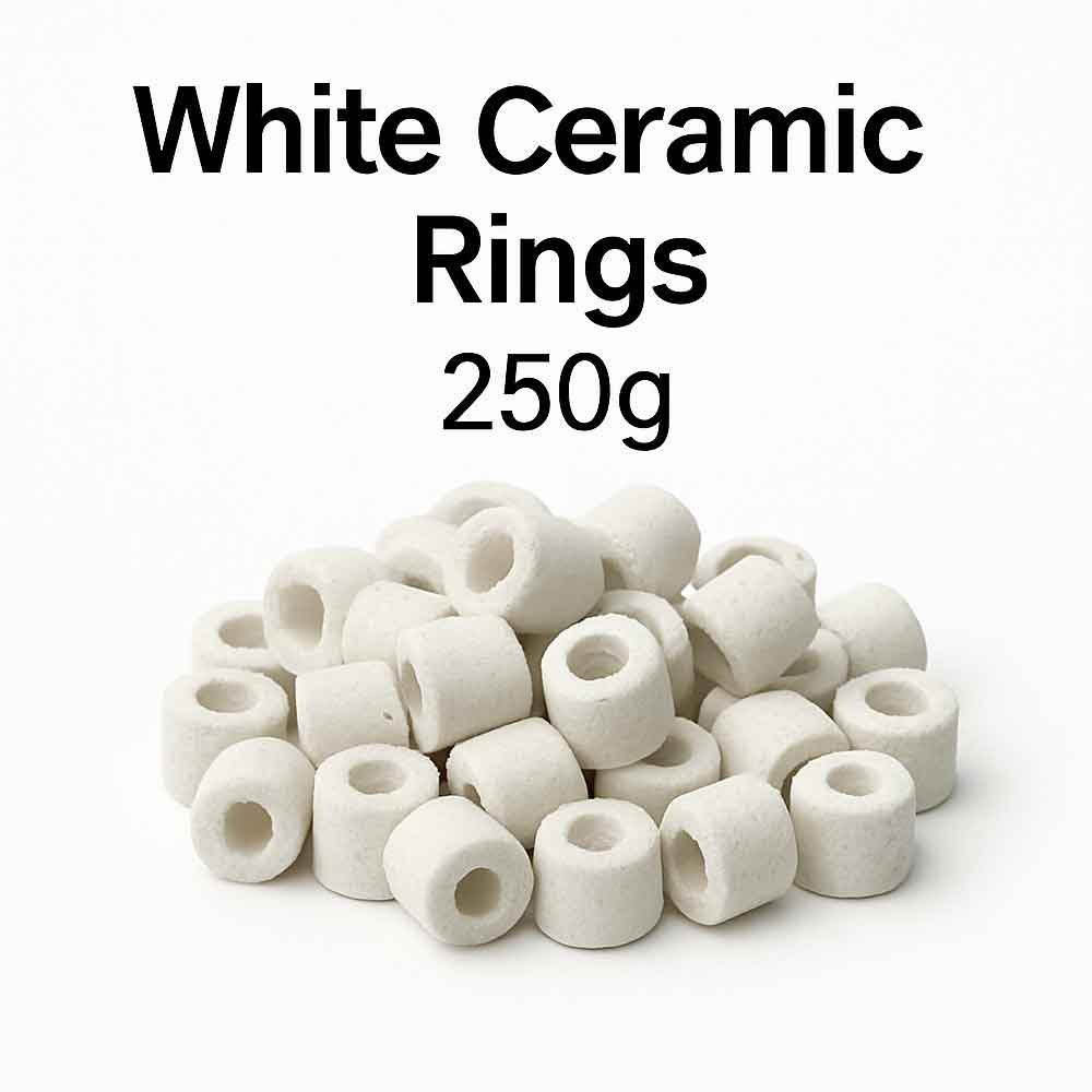 white ceramic rings aquarium filter media 250g for biological filtration
